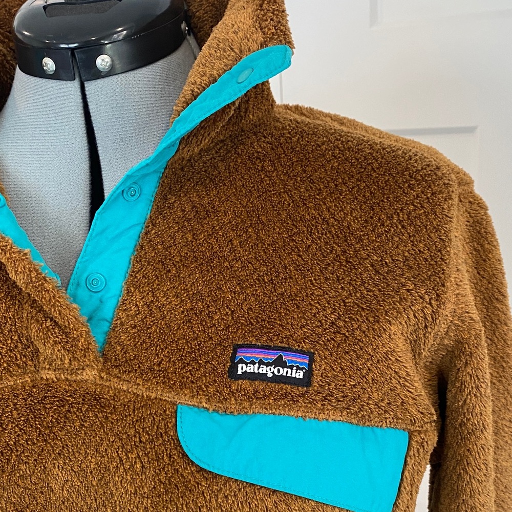 Patagonia Brown Fleece with Teal Trim - Picture 3 of 5